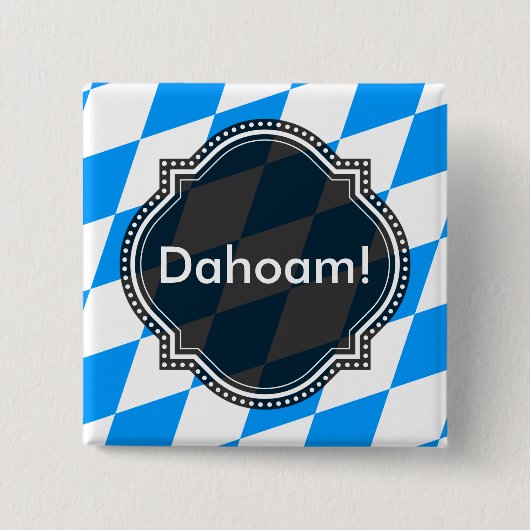 Modernes blaues weißes Bayernmuster Button (Vorderseite)