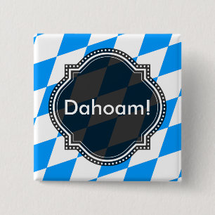 Modernes blaues weißes Bayernmuster Button
