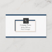 Modernes blaues weißes Gold mit Logo Visitenkarte (Vorderseite)