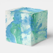 Modernes blaues, weißes Marmor Abstrakt aussehen Geschenkschachtel (Rückseite)