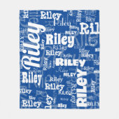 Modernes blaues, weißes Muster Fleecedecke (Vorderseite)