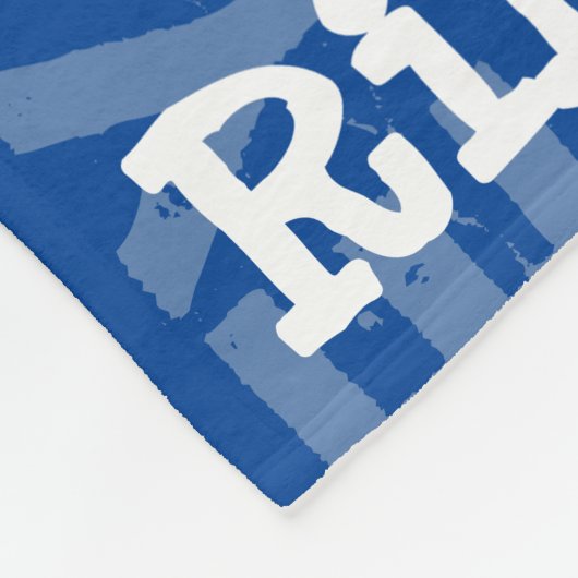 Modernes blaues, weißes Muster Fleecedecke (Ecke)