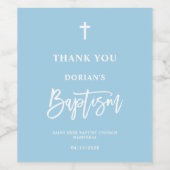 Modernes Blaues Weißkreuz | Boy Baptisse Weinetikett (Einzelnes Label)