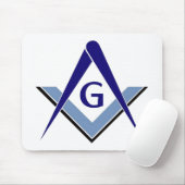 Modernes blaues Winkelmaß und Zirkel Mousepad (Mit Mouse)