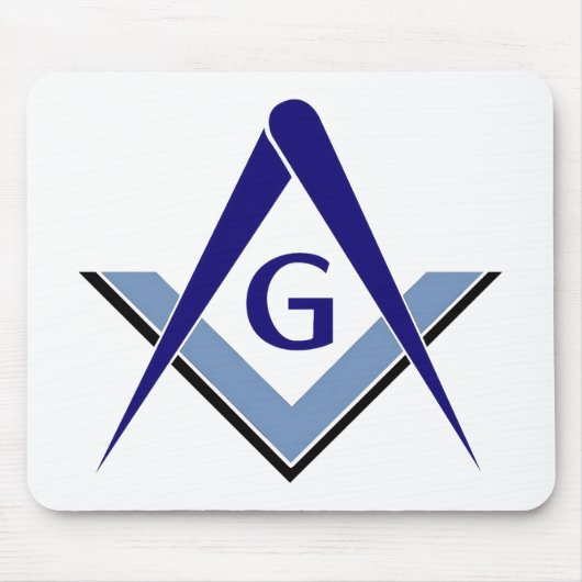 Modernes blaues Winkelmaß und Zirkel Mousepad (Vorne)