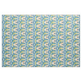 Modernes blaugrünes Blumenmuster Stoff (Fat Quarter (45,7 x 55,9 cm))