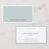 Modernes blaugrünes Minimalistisches Elegantes Ein Visitenkarte (Vorne/Hinten)