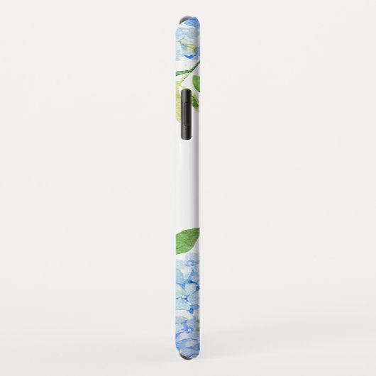 Modernes Blaulblau-Hydrangea Wasserfarbenmonogramm Case-Mate iPhone Hülle (Hinten/Rechts)