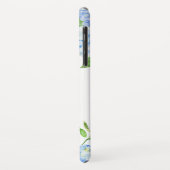 Modernes Blaulblau-Hydrangea Wasserfarbenmonogramm Case-Mate iPhone Hülle (Hinten/Links)