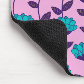 Modernes Blaupink-Blume-Muster Mousepad (Ecke)