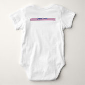 Modernes Blaupink und Lila Blütendecke Baby Strampler (Rückseite)