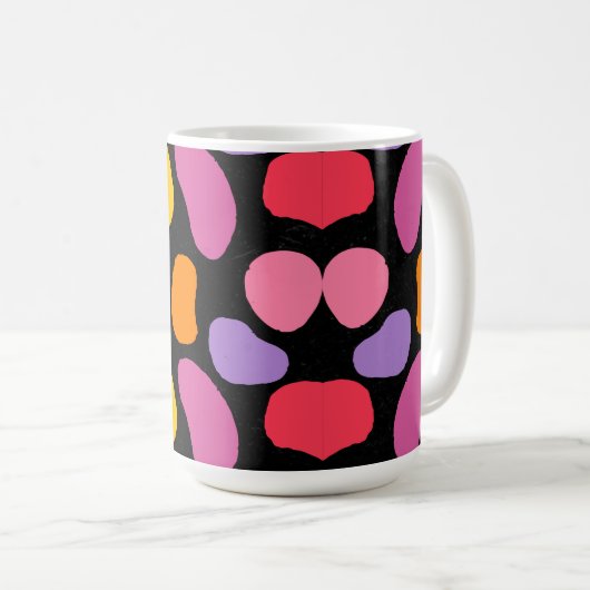 Modernes Blob Swatch Muster Kaffeetasse (VorderseiteRechts)