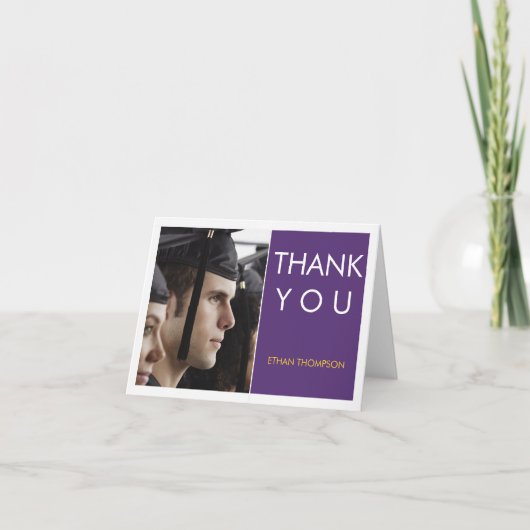 Modernes Block Foto Grad Danke Lila White (Vorderseite)