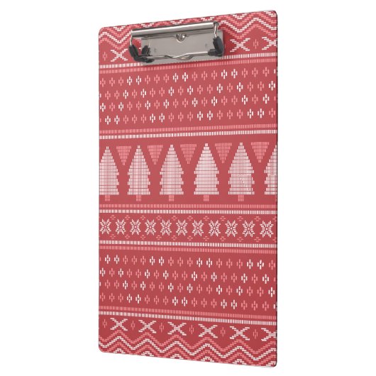 Modernes, blockierendes Weihnachtsbaummuster Klemmbrett (Links)