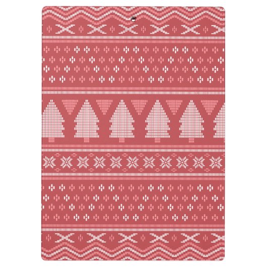 Modernes, blockierendes Weihnachtsbaummuster Klemmbrett (Rückseite)