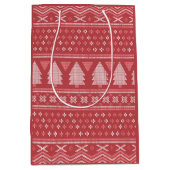 Modernes, blockierendes Weihnachtsbaummuster Mittlere Geschenktüte (Vorderseite)