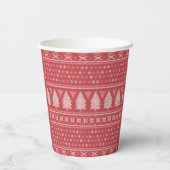 Modernes, blockierendes Weihnachtsbaummuster Pappbecher (Rückseite)