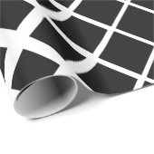 Modernes Blockmuster mit schwarzer Auflösung Geschenkpapier (Rolleneckpunkt)