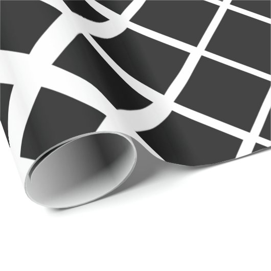 Modernes Blockmuster mit schwarzer Auflösung Geschenkpapier (Rolleneckpunkt)