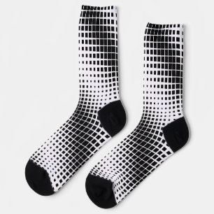 Modernes Blockmuster mit schwarzer Auflösung Socken