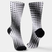 Modernes Blockmuster mit schwarzer Auflösung Socken (Gewinkelt)