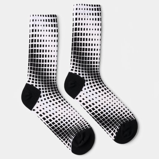 Modernes Blockmuster mit schwarzer Auflösung Socken (Rechts)