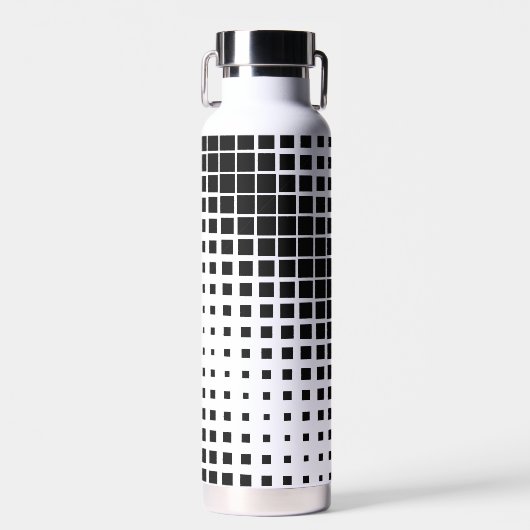Modernes Blockmuster mit schwarzer Auflösung Trinkflasche (Vorne)