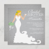 Modernes Blonde Bridge Brautparty Einladung (Vorne/Hinten)