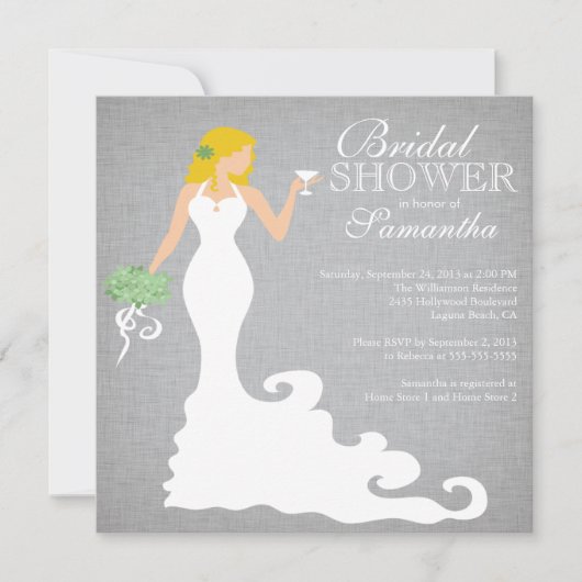 Modernes Blonde Bridge Brautparty Einladung (Vorderseite)