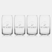 Modernes Bloom Wedding Monogram Dosenglas (Vorderseite)