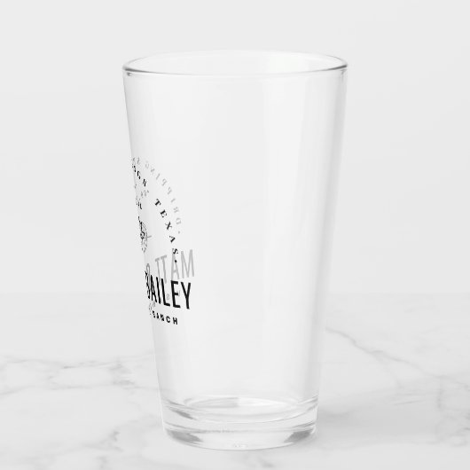 Modernes Bloom Wedding Monogram Glas (Links)