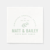 Modernes Bloom Wedding Monogram | Größe Serviette (Vorderseite)