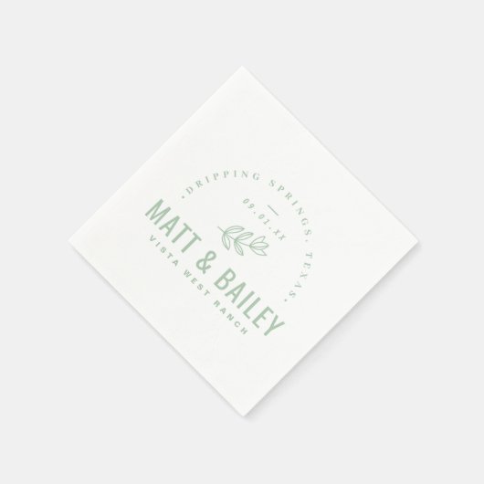 Modernes Bloom Wedding Monogram | Größe Serviette (Ecke)