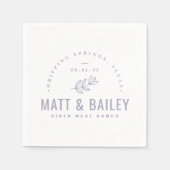 Modernes Bloom Wedding Monogram | Lilac Serviette (Vorderseite)