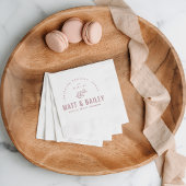 Modernes Bloom Wedding Monogram | Mauve Serviette