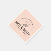 Modernes Bloom Wedding Monogram | Rose Napkins Serviette (Ecke)