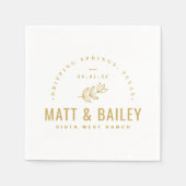 Modernes Bloom Wedding Monogram | Senf Yellow Serviette (Vorderseite)