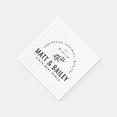 Modernes Bloom Wedding Monogram Serviette (Ecke)