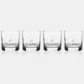 Modernes Bloom Wedding Monogram Whiskyglas (Vorderseite)