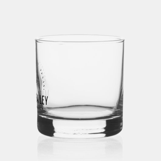 Modernes Bloom Wedding Monogram Whiskyglas (Links)