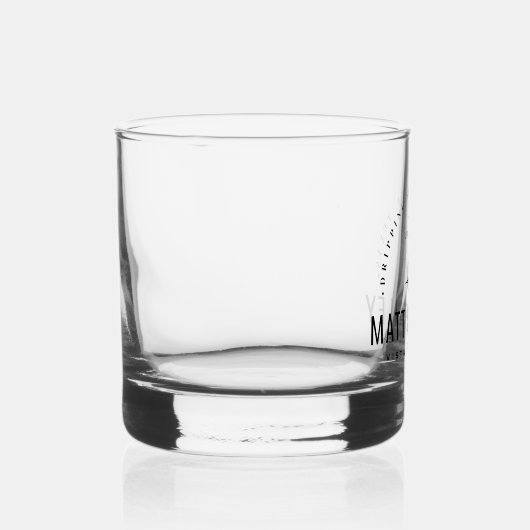 Modernes Bloom Wedding Monogram Whiskyglas (Rechts)