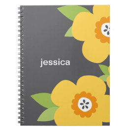 Modernes Blooms Personalisiertes Notebook Notizblock