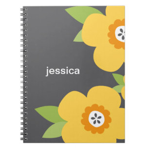 Modernes Blooms Personalisiertes Notebook Notizblock