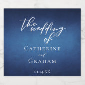 Modernes Blue Abend Hochzeit individuell anpassbar Bierflaschenetikett (Einzelnes Label)