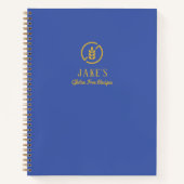 Modernes Blue and Gold Gluten Free Blank Recibook Notizblock (Vorderseite)