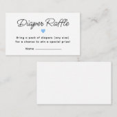 Modernes Blue Baby Dusche Windeln Raffle Ticket Begleitkarte (Vorne/Hinten)