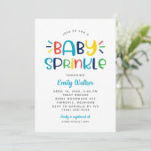Modernes Blue Baby Sprinkle für die Kinderdusche Einladung (Stehend Vorderseite)
