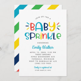 Modernes Blue Baby Sprinkle für die Kinderdusche Einladung