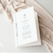 Modernes Blue Bar Mitzvah Folded Program Booklet Programm