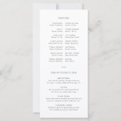 Modernes Blue Bar Mitzvah Programmkarte Zeitplan (Rückseite)